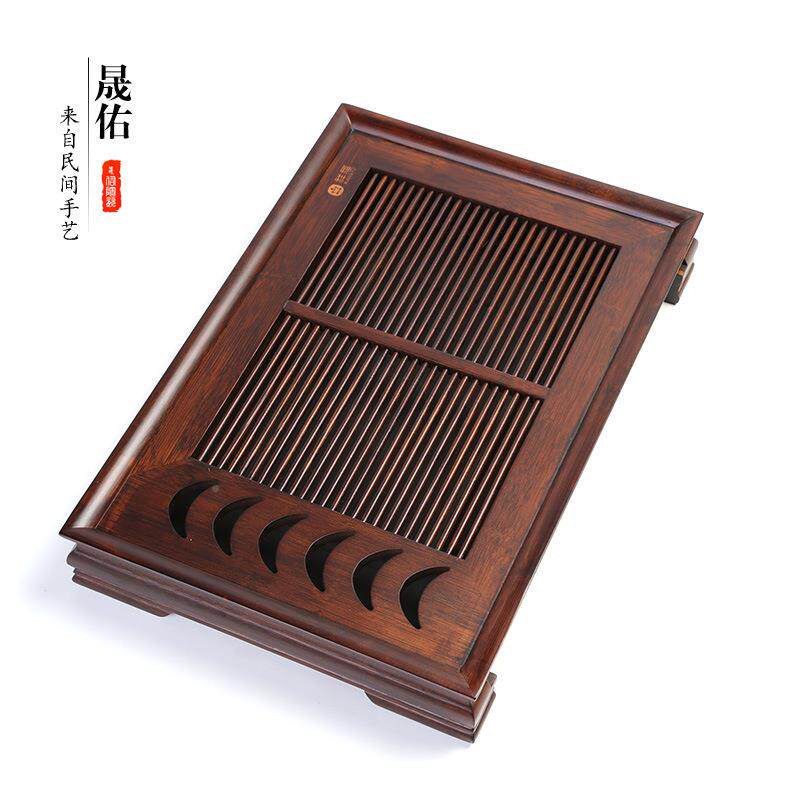 佑碳化竹制茶盘水竹子小排茶海cyg-5451大号储水式茶具台圆长方形