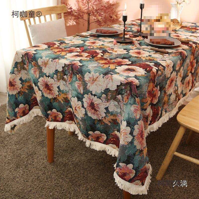 波西米亚名族风红诞色柯咖童茶加厚提花流日苏桌布圣节餐桌几盖布