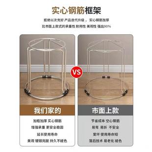 子用圆形加粗加厚钢筋铁凳877可叠放餐凳桌板凳不钢锈实家木凳塑