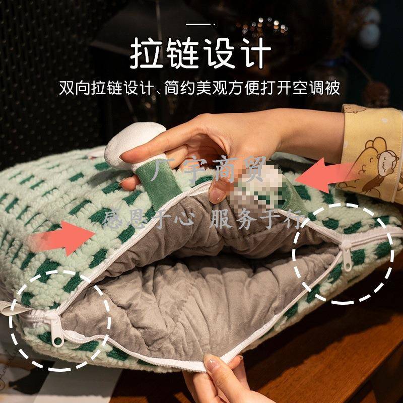 抱枕被子两车用毯子二合一车用季加厚载汽办公室午CYWOKRZM车睡折