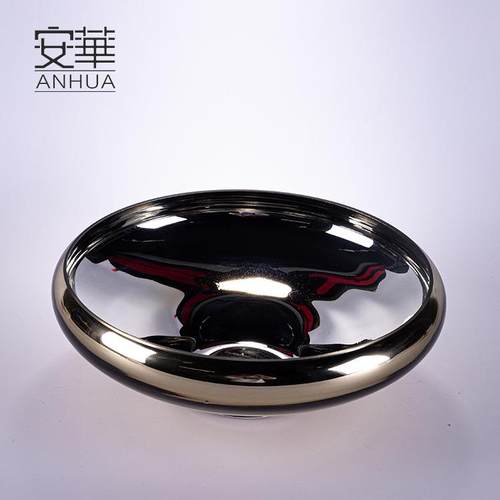 安华轻奢艺术果盘现简约玻璃装高饰工品创意摆代AB9063件端精致艺
