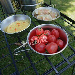 户外不锈钢304雪拉碗 露营野餐登山塞拉杯悬挂便携重叠携带餐具