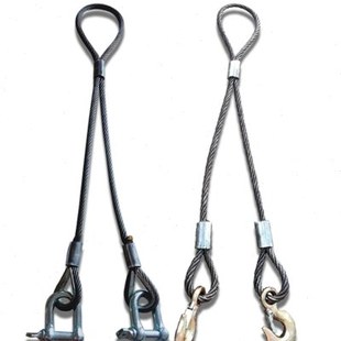 吊装钢丝绳索具压扣一拖二挂钩卸扣起重工具设备搬运维修索具10mm