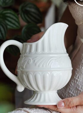 花瓶客厅家居摆件装饰品餐厅桌面花瓶 陶瓷白色可水培鲜花插花瓶