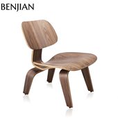 北欧简约伊姆斯小狗椅中古风创意小矮椅家用休闲实木单人背靠椅子