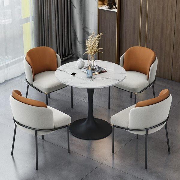 轻奢售楼处洽谈桌椅组合办公接待会客谈判小圆桌休息区休闲桌椅,住宅家具,岩板餐桌,淘宝优惠券,粉丝福利购,淘宝优惠卷