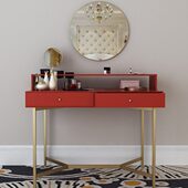 欧式 铁艺实木梳妆台化妆柜简约现代化妆台收纳盒小户型迷你化妆桌