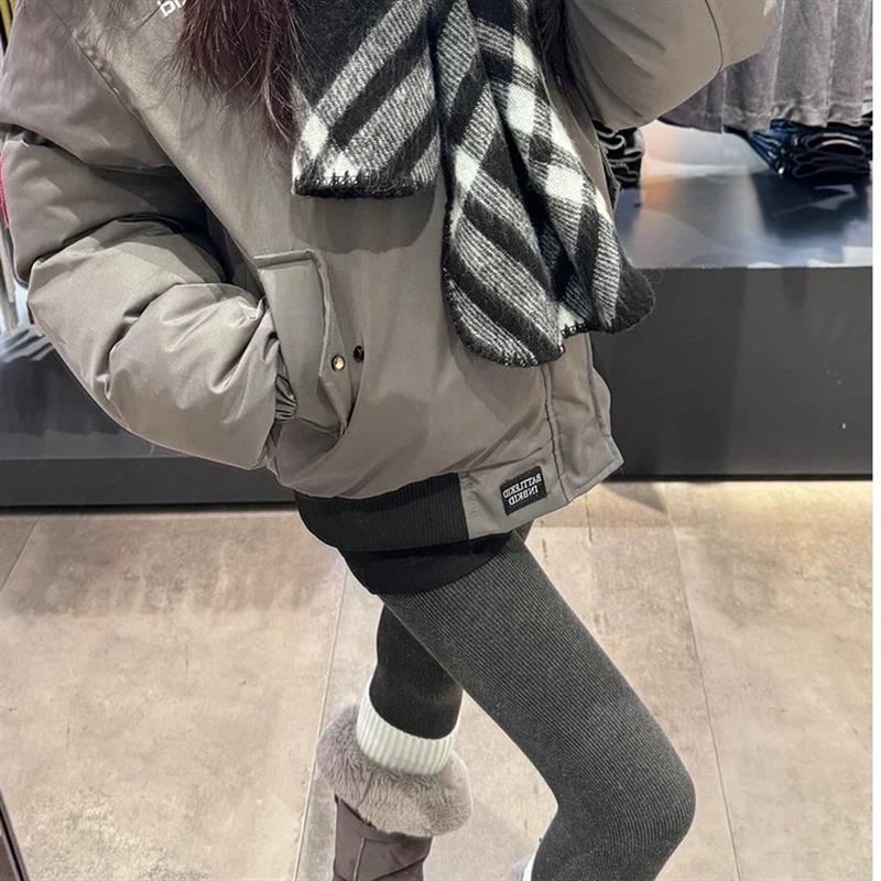 韩鹃买1送1】灰色连裤袜女秋冬季微压显瘦漫画腿竖纹打底裤袜加厚