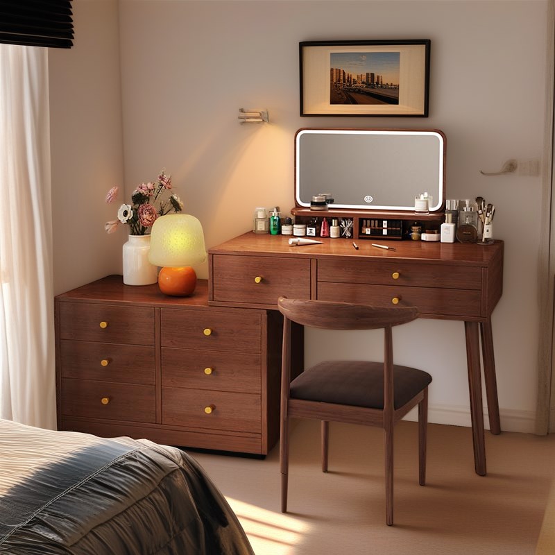 化妆师专用梳妆台新中式斗柜一z体卧室轻奢现代简约床头收纳化妆