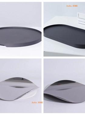 现代简约创意金属托盘收纳盘装饰盘样板呢房售楼处茶几桌面摆件