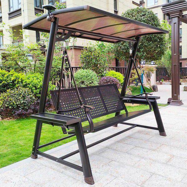 农村小院秋千吊椅阳台休闲椅铝合金室内家用室外庭院双人铁艺吊床