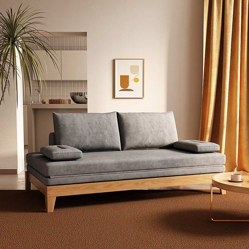 小户型实木沙发床两用折叠伸缩1.8m双人北欧多功能1米5单人推拉床