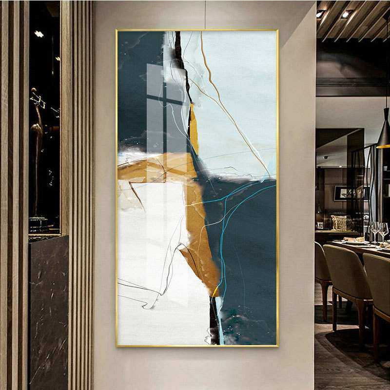 入户玄关装饰画过道竖版北欧壁画客厅走廊楼梯挂画后现代抽象墙画