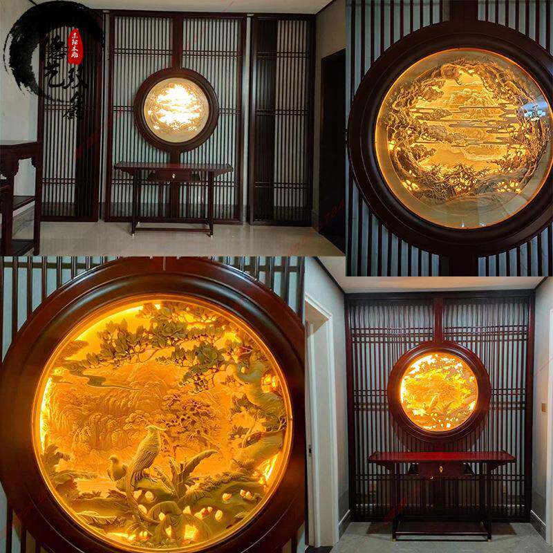 源头厂木柜格栅中式屏风玄关工隔断屏风隔断XHG01墙仿古门窗花格