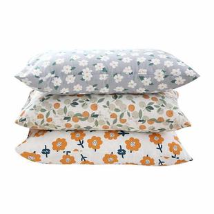 N1CG在耳边碎花OUV水洗棉套田园小清新植物枕印花头枕4套8 74cm华