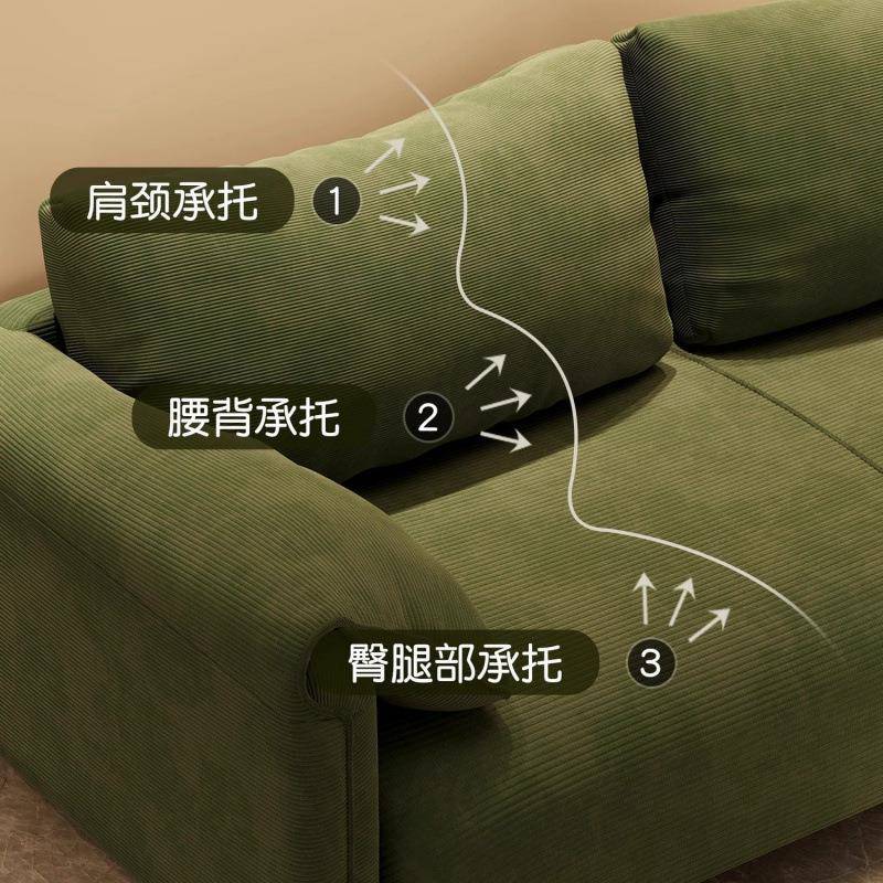 奶油风沙布艺发实木见详情家用小户型单人人客位双风厅懒人直排厂