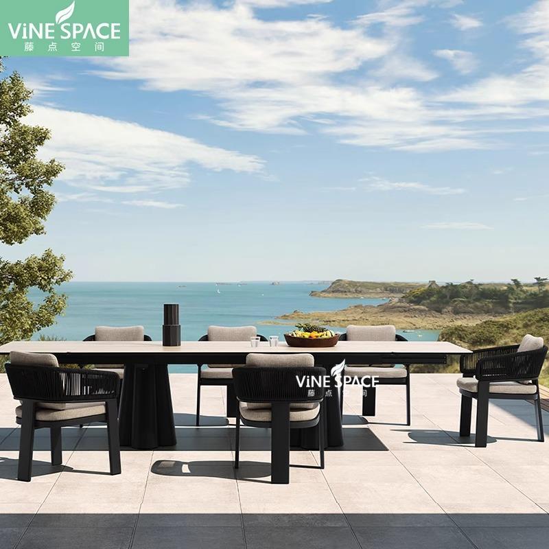 跨墅境户外藤编庭院别外沙发露天店894防室水休闲家具酒民宿铝制