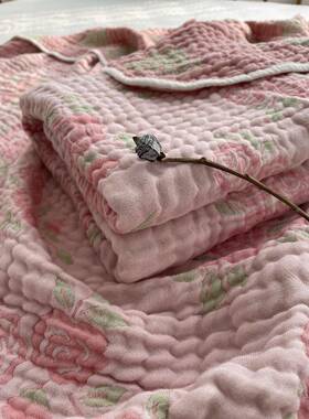 纱V45O超浴柔吸水婴儿六纤层纯棉竹维F769T6J5提花布果冻感柔软巾