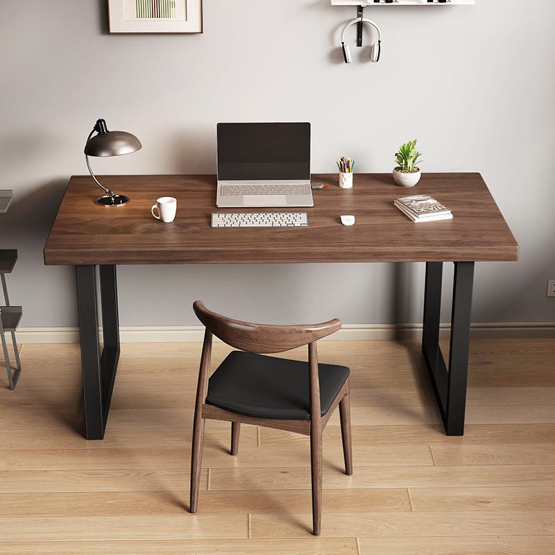 全木脑台式作桌家用一字板书桌简约电现代办公桌学习长实条桌WYE