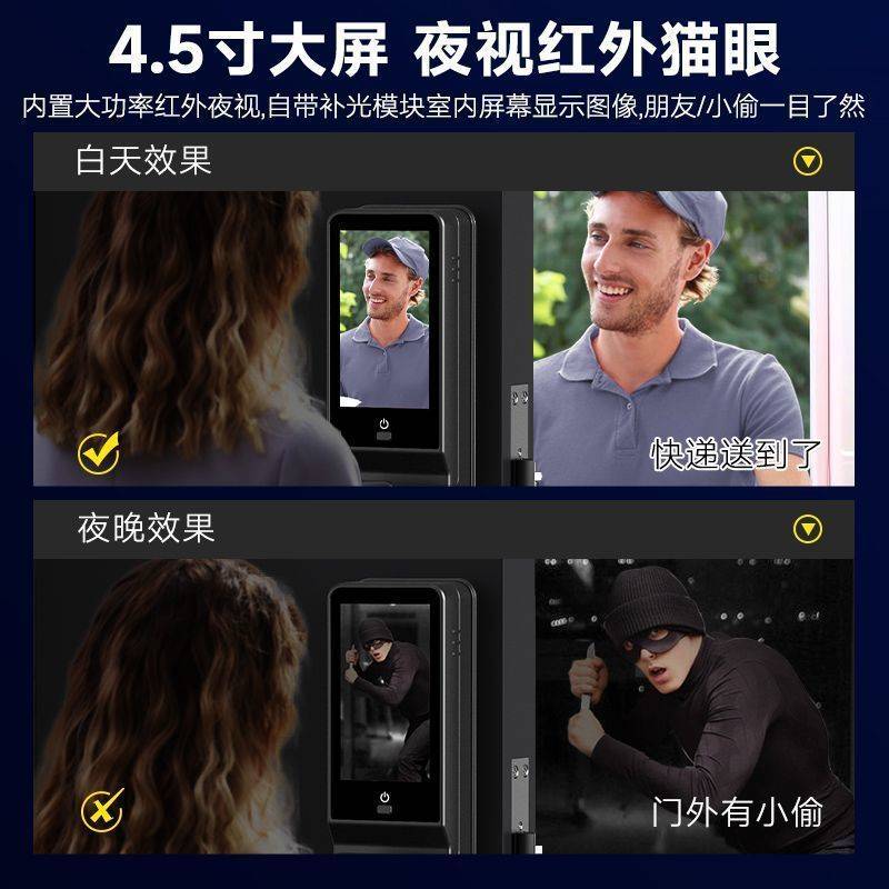 新款全自动指纹锁家用防盗门智能锁密码门锁入户门电子智能门锁