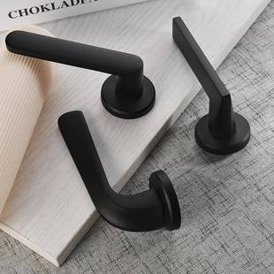 房门卫生8间卧室门锁zll075黑色磁家吸静音实木室具内分体锁锁门