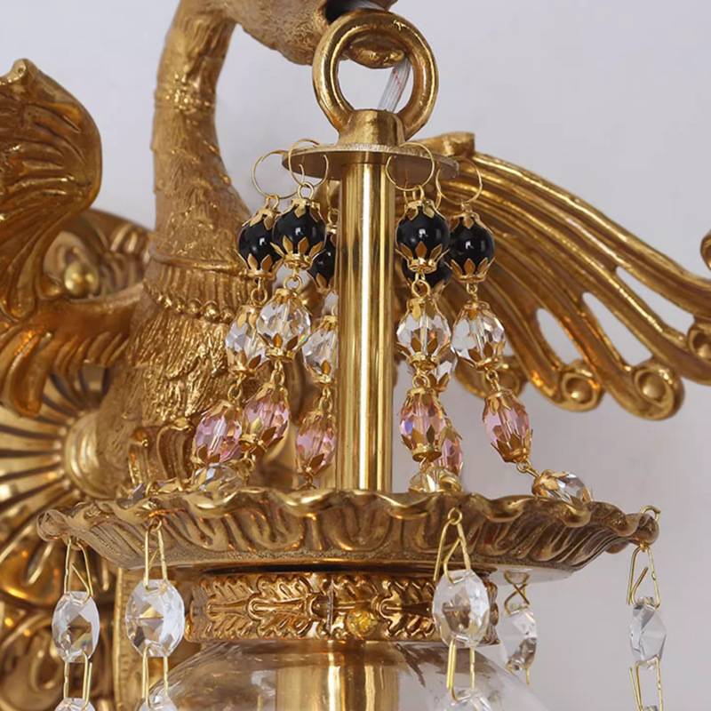 法式壁灯别墅复古大气奢华客厅床头卧室水晶欧式全铜