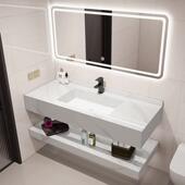 岩328板室无接缝拼陶瓷一体浴柜简约组合洗漱洗手台脸洗池卫生间