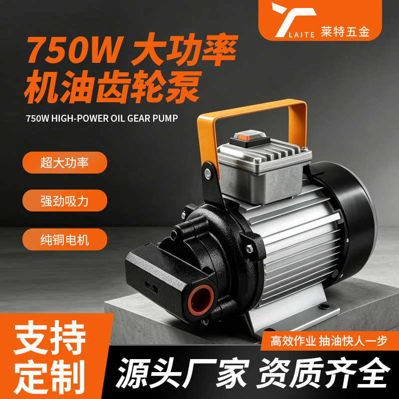 750W电动抽油泵220V自吸加油泵抽油机柴油泵机油泵齿轮泵加油机
