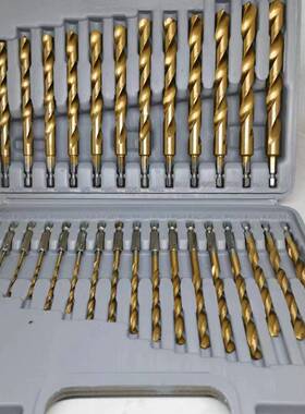 跨境热销3套0pc钻头装43155麻花钻高速钢英制铁镀钛打套组高硬度