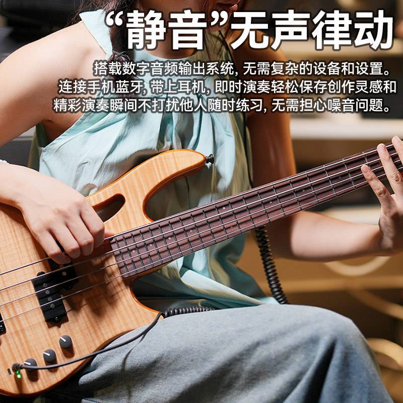 AKAMA迷你怪兽电贝斯MINI便携四弦电贝司初学者入门贝斯贝司BASS