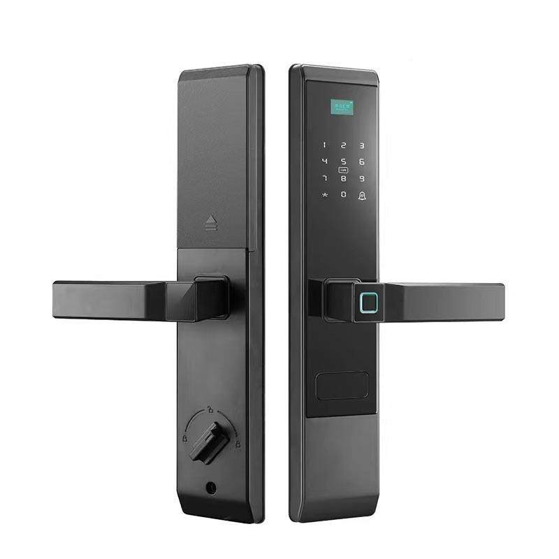 户卡外水一握开指纹密码刷智能锁家钢用不防水一握锈防盗门入户门