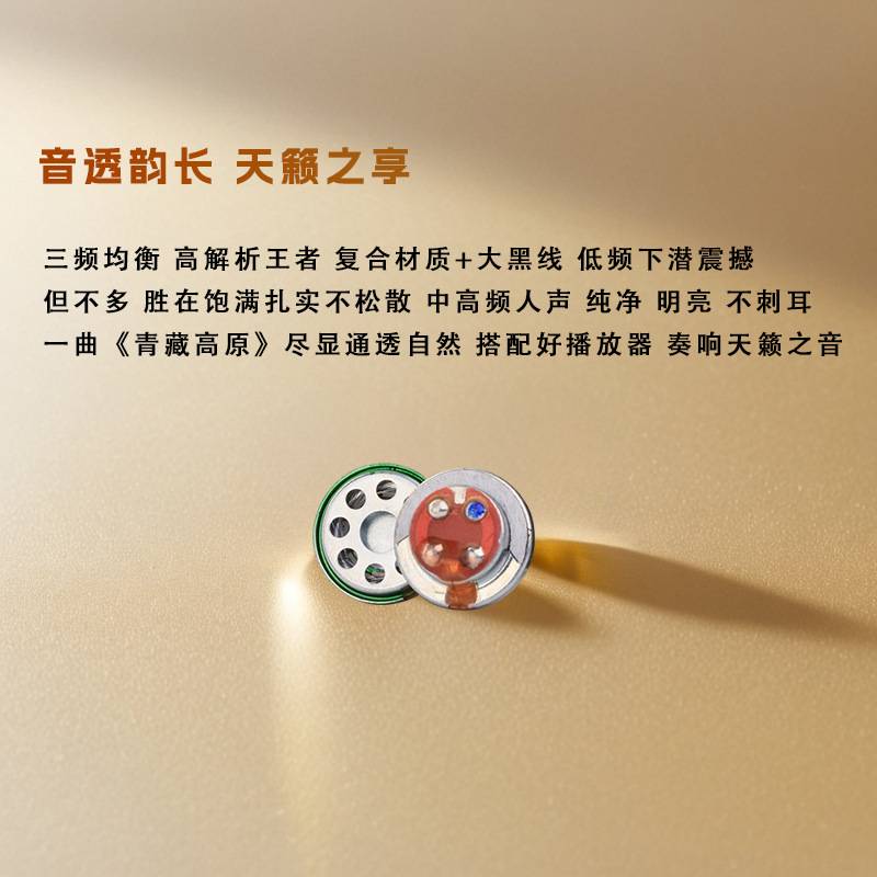 轻歌曼10MM单元喇叭HIFI入耳解析人声低阻抗20欧姆单晶铜音圈塞子