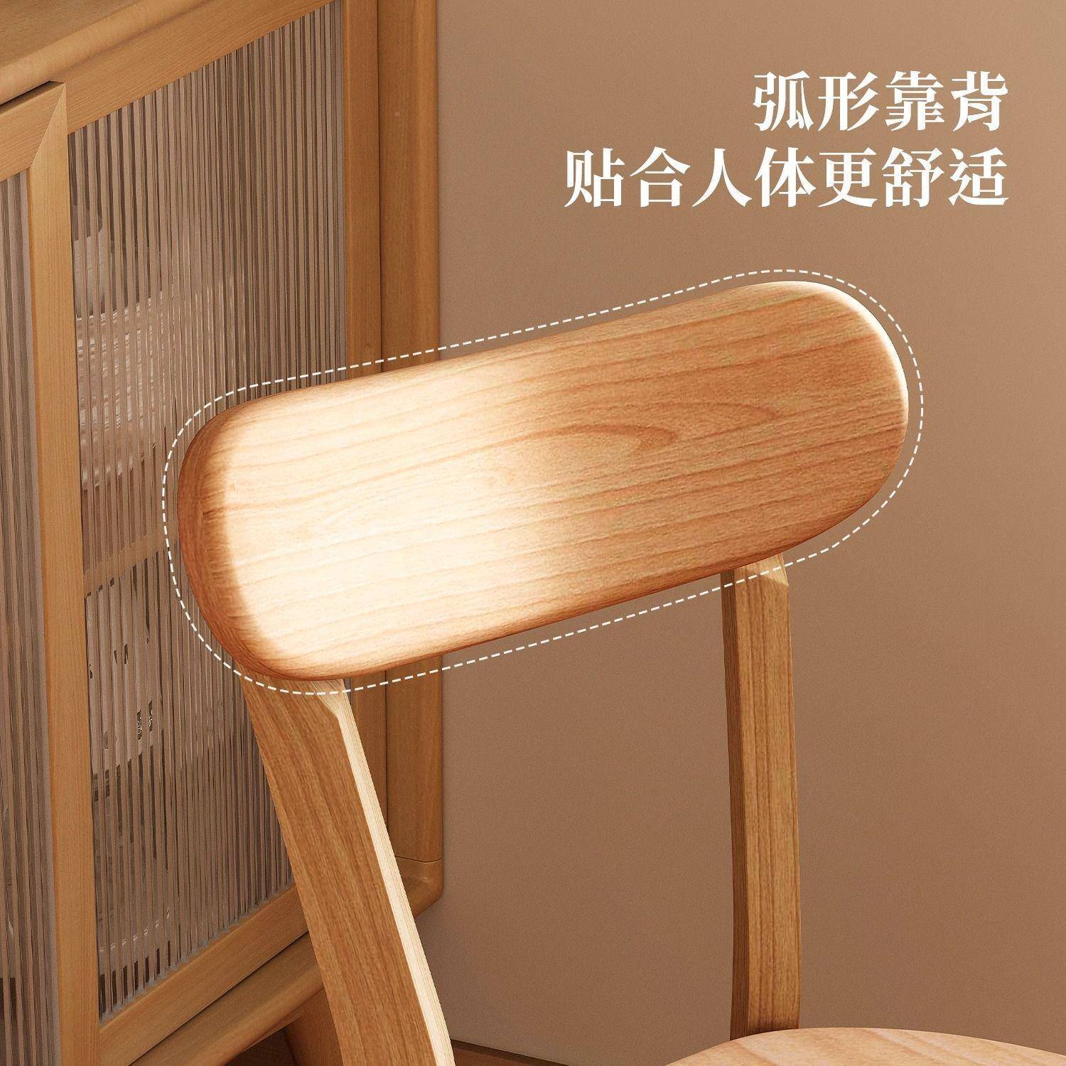 实木桌椅429餐子靠背椅中式餐椅家用餐厅房凳子复古书椅茶简约书
