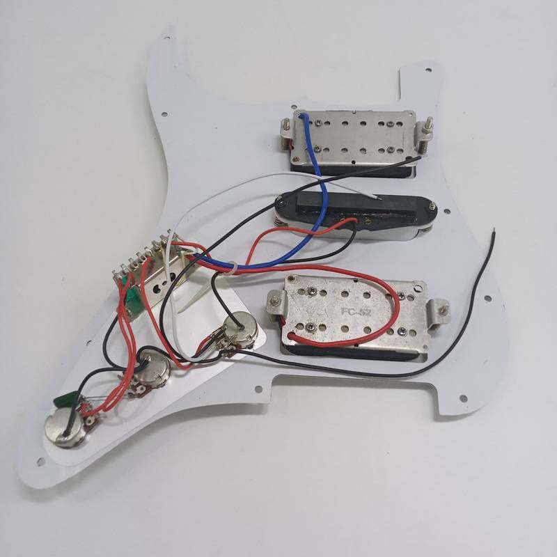 电吉他配件 ST SQ双单双面板带拾音器线路总成 HSH面板全套 白