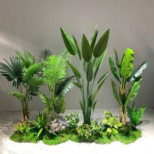 仿植真绿植假物造景盆大型景观假栽树室饰内楼梯下橱窗庭TB684705