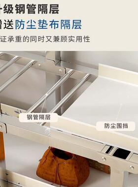 一体免装折大叠式简易衣柜加粗加安固全钢架卧室78841家用【现量