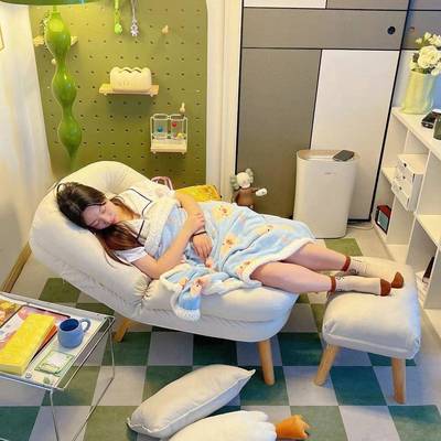 懒人发可躺可睡人午休椅子卧室闲阅读躺椅RKR小沙沙单发折叠
