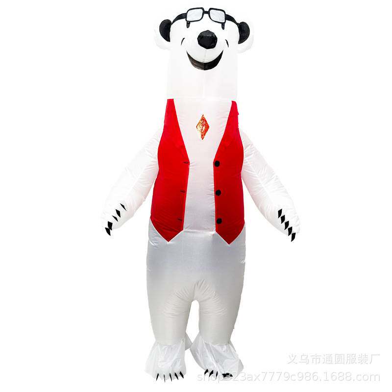 万圣节万圣节可爱充气人偶马甲北极熊服装庆典大白熊表演充气服装