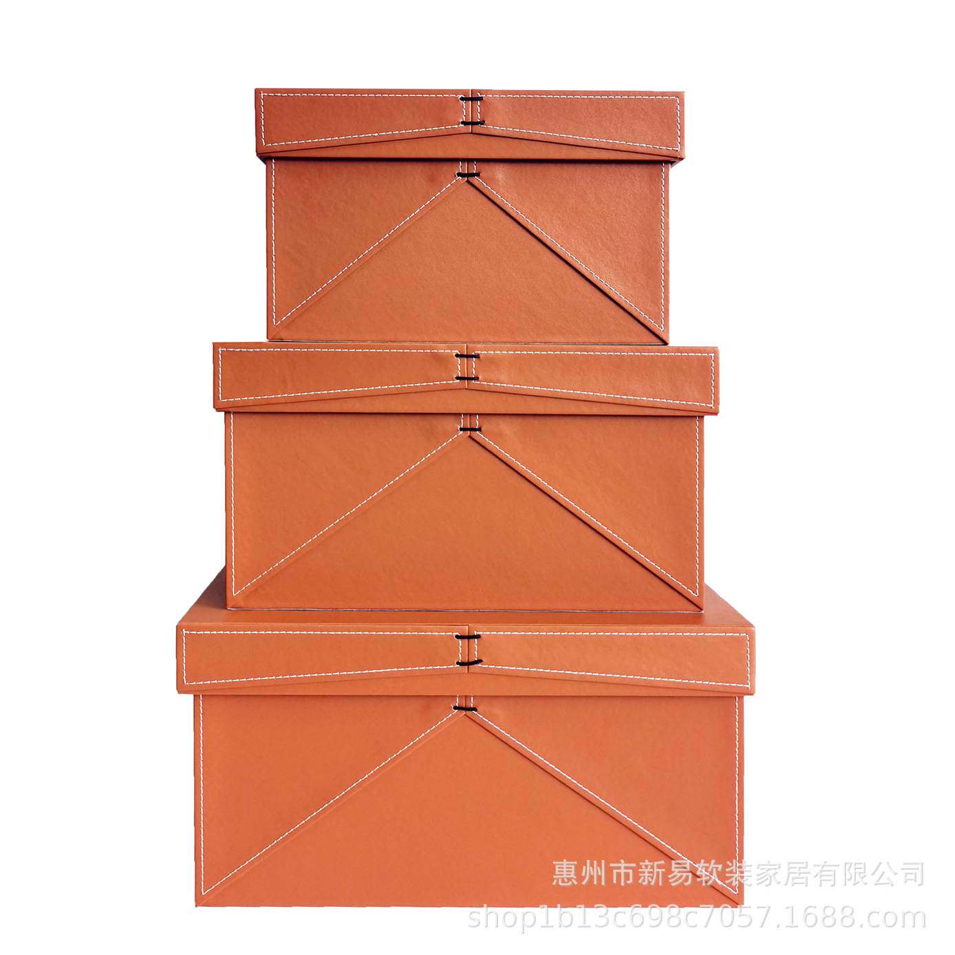 样板房衣帽间皮质绑绳收纳箱储物箱衣柜收纳盒软装装饰品轻奢摆件