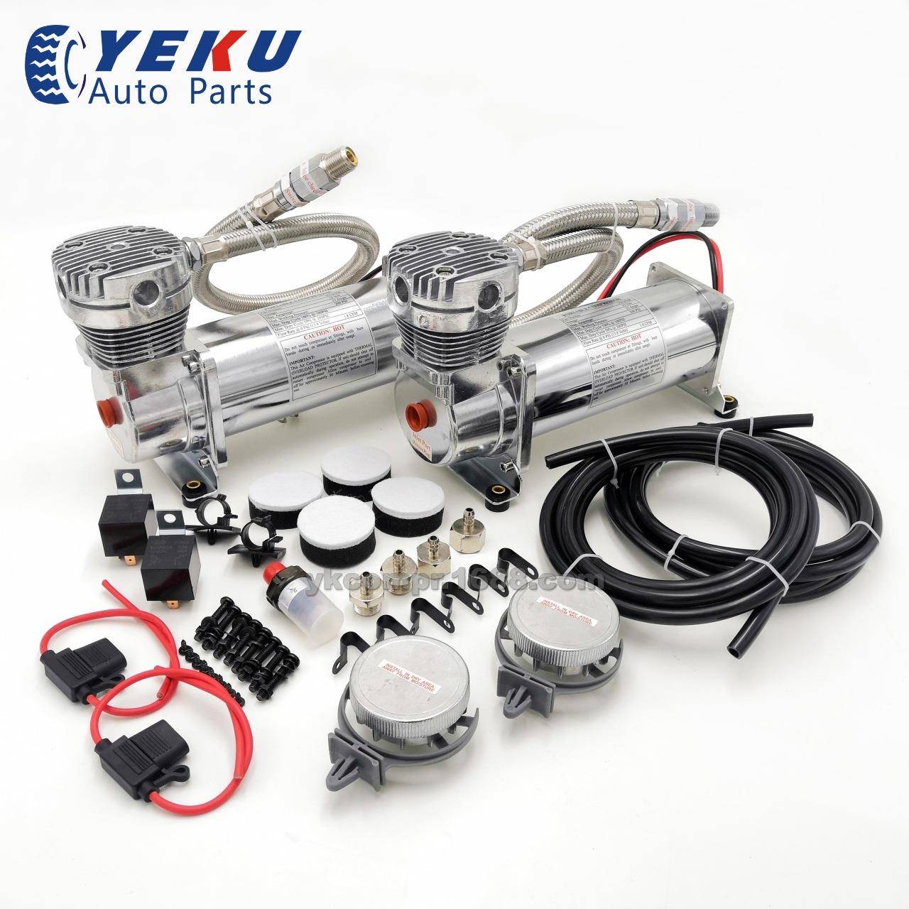 厂家热销汽车改装气泵200psi电机不锈钢空压机双480C银车载充气泵