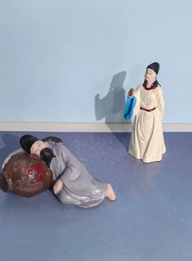 酒坛诗仙李白微景观树脂古代人物摆件微景观造景醉酒举杯中式古典