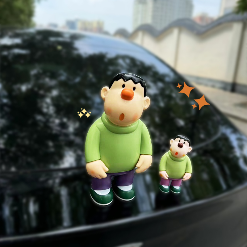 胖虎车载摆件车内饰品车顶装饰玩偶高级胖虎车尾U后备箱屁股挂件