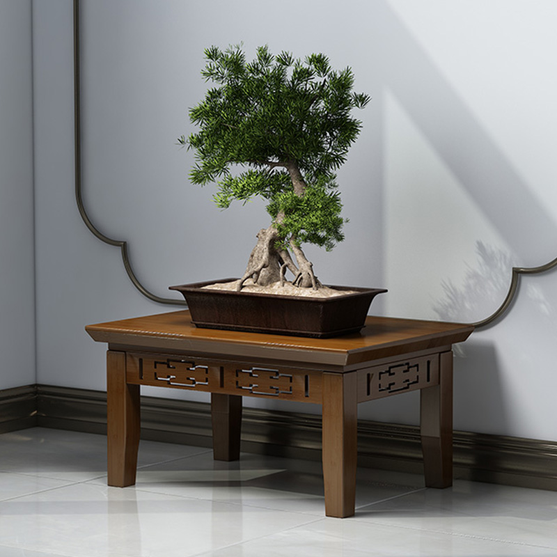 花台置物架新中式实木盆景架x客厅落地奇石底座鱼缸架家用花盆托