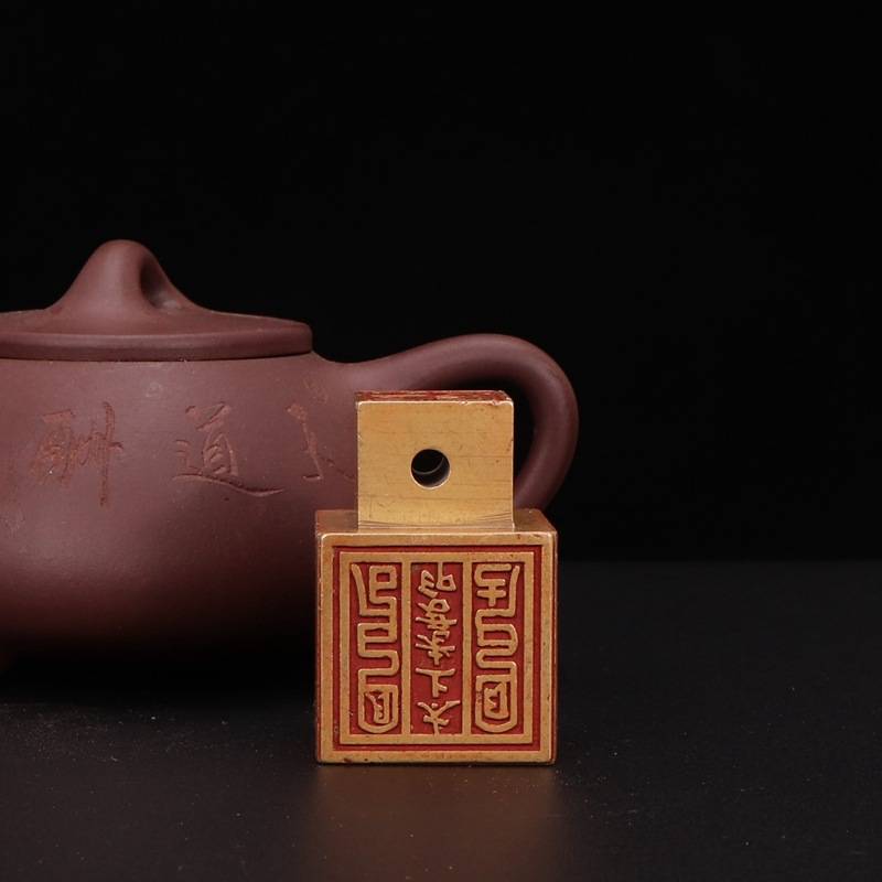 古玩古董铜朱砂六面印章道具用品文房装饰品摆件风水造型铜制