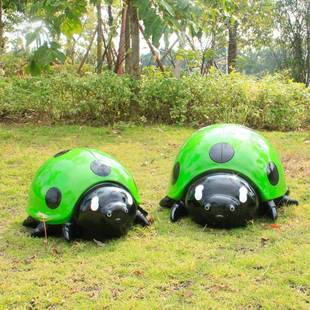 户外花园七星瓢虫雕星塑真甲虫摆件庭院园林装饰虫七瓢草坪景观仿