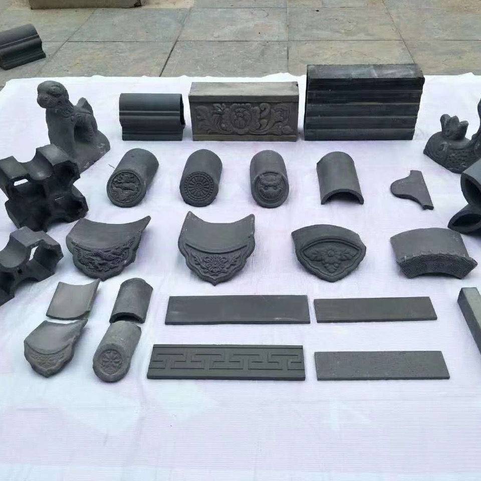 四合院灰瓦片装修房屋橱窗屋脊仿古式四合院瓦灰色瓦片中式