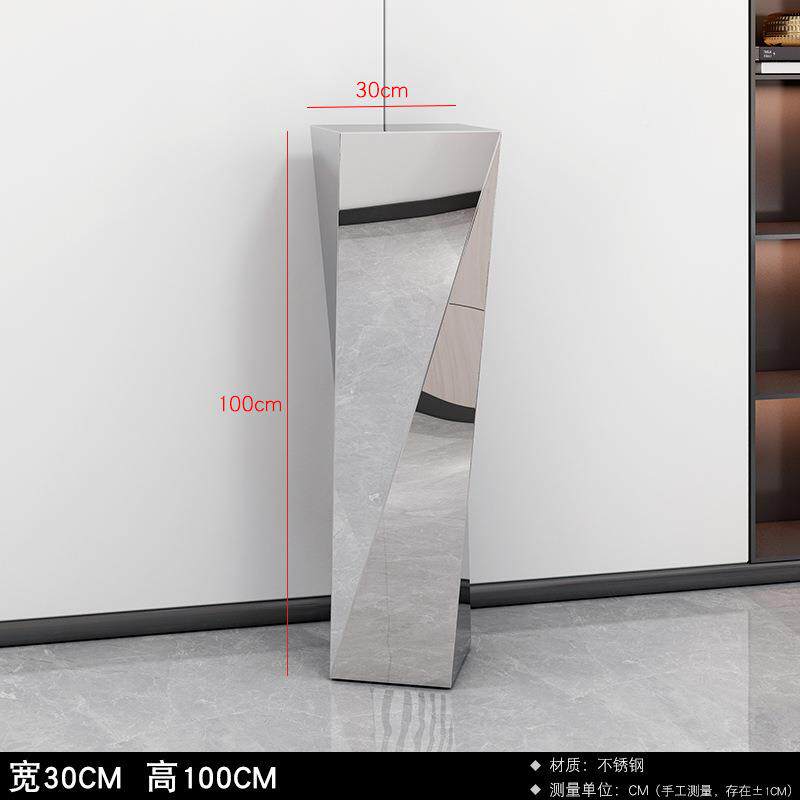 式意轻奢花架客厅黑白色造不置物架电视柜塑边落地摆件现代极简锈
