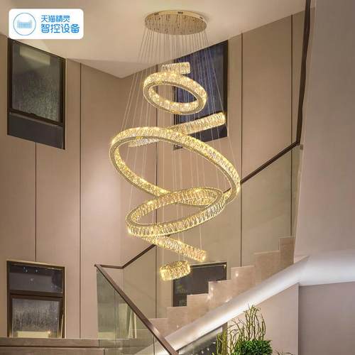别墅大吊客厅超水晶651复式楼挑空吊灯民宿自建房商用楼梯长灯跨