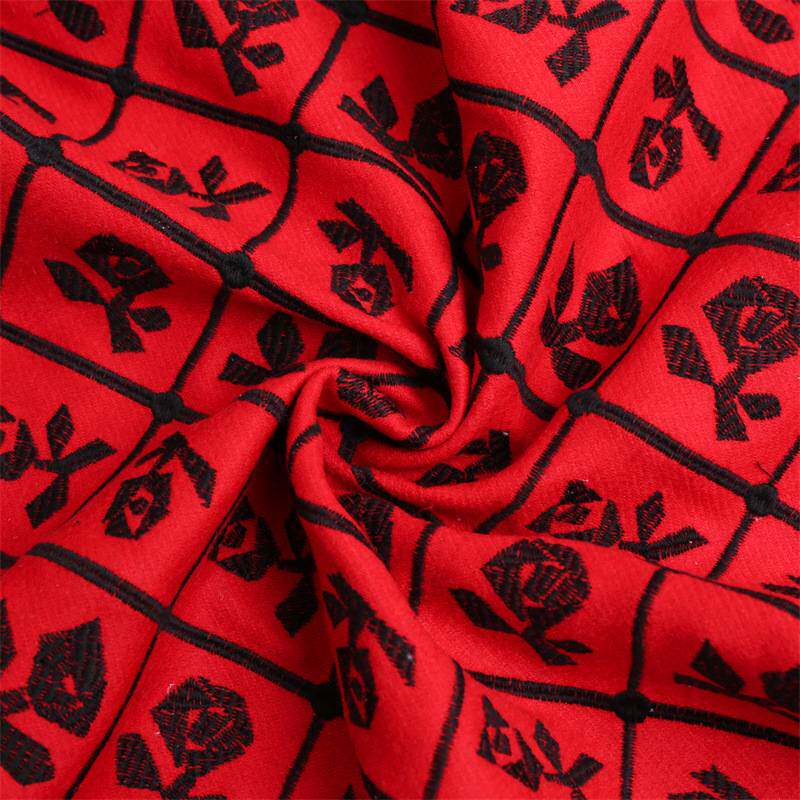 现货羊毛刺绣绣花布秋冬大衣外套服装面料枕套桌椅套家纺绣花布