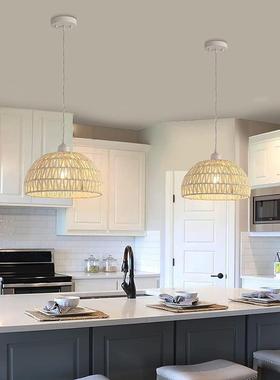 境麻跨绳吊灯创手工XC202207编织餐厅民宿客栈意藤编南艺术藤艺东